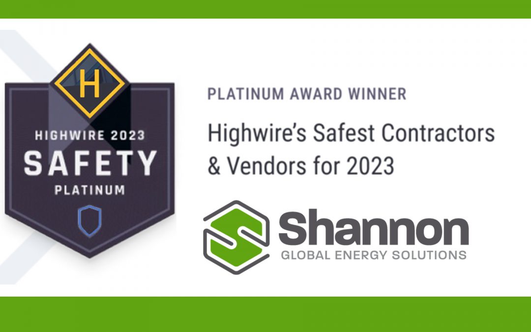 Third Straight Platinum Safety Award for Shannon Global Energy Solutions!