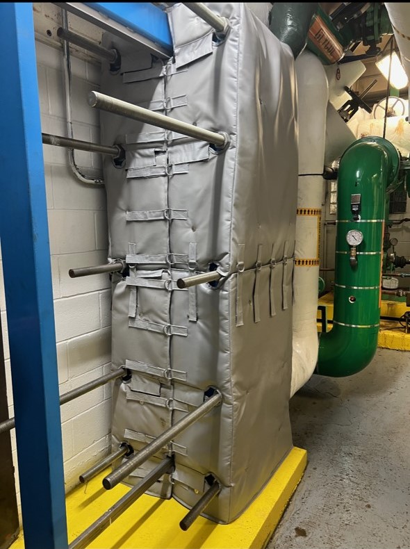 Photo of Plate and Frame Heat exchanger with Insulation Blankets 