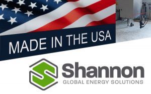 Made in the USA - flag and Shannon Global Energy logo