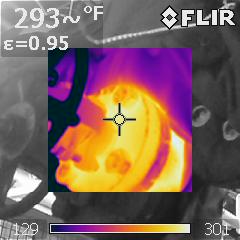 Thermographic image of Gate valve bare - surface temp 293F
