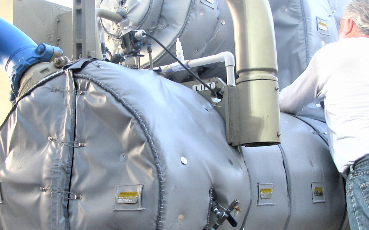 HVAC Chiller Noise Reduction with Shannon Acoustic Blanket system